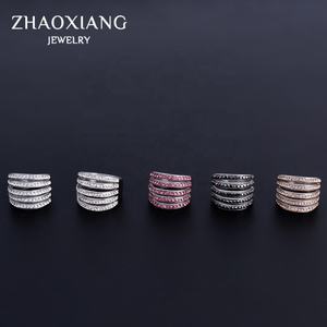 Anillos huecos de cristal multicolor (rojo, naranja, negro, blanco) para mujer, regalos, joyería de moda, anillos con incrustaciones de circonitas. - Product Image 6