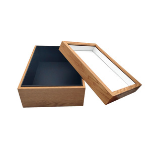 Caja de almacenamiento de madera maciza, caja rectangular hecha a mano de 31,8x23x14,5 cm para embalaje de regalo, para té y pastel de luna - Product Image 3