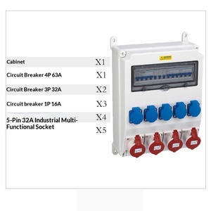 ตู้จ่ายไฟ 3 เฟส 380V 4x32A 5 ขา+5xเต้ารับอเนกประสงค์ 2x32A+3x16A MCB 4P63A ตู้จ่ายไฟ - Product Image 2
