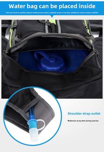 Sac de vélo d'extérieur personnalisable avec logo, sac à dos à double bandoulière avec bande réfléchissante pour casques de vélo - Product Image 3