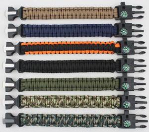 Nhà Máy Bán Buôn Multitool OEM Rope Survival Vòng Đeo Tay Với Đá Lửa Khởi Động Còi La Bàn Khóa Kit Cho Đi Bộ Đường Dài Cắm Trại - Product Image 4
