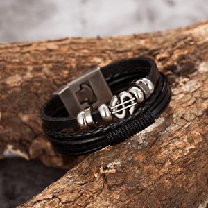 <b>Men</b> Vintage Adjustable Leather Wrap Bracelet Antique Silver Plated Anchor Fashion Wrist Jewelry Gift - Product Image 6