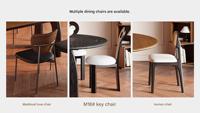 Ensemble de table à manger en bois convertible, design pliable avec chaise à dossier en rotin, adapté à la cuisine familiale