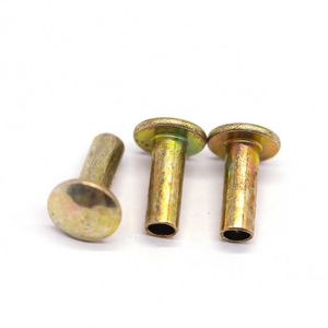 Nouveaux rivets semi-tubulaires en acier au carbone, design personnalisé, couleur standard, zingués, conformes à la norme ISO, pour attaches de vêtements - Product Image 1