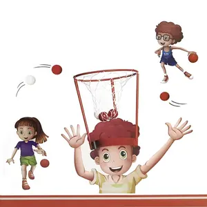 20個のプレイボールを備えた最新の面白いヘッドバスケットゲーム男の子と女の子のための他の教育玩具BRおもちゃプラスチックカラーボックスレッド