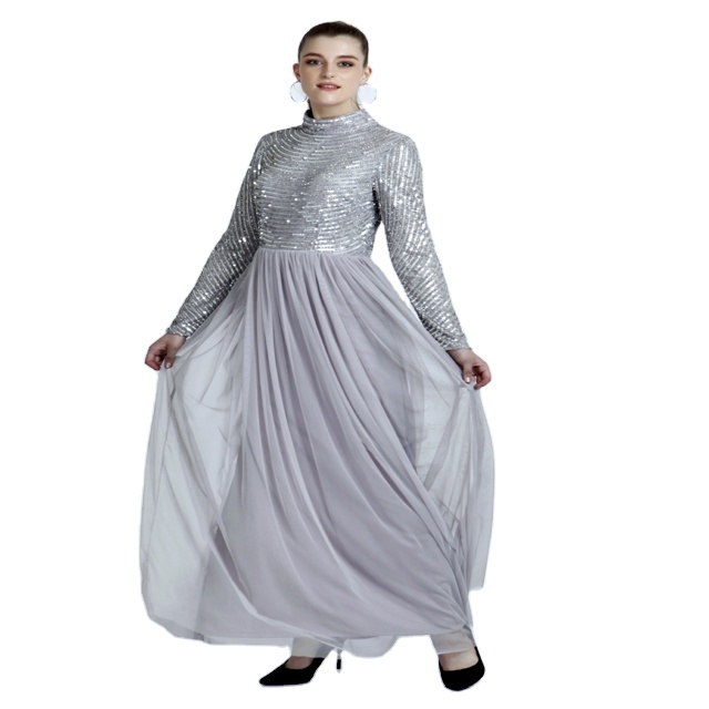High Quality Luxury Look Handmade Embroidery Silver Sequin Geometric Pattern Full Sleeves Elegant Flowy Evening Gown Party Wear| Alibaba.com High Quality Luxury Look Handmade Embroidery Silver Sequin Geometric Pattern Full Sleeves Elegant Flowy Evening Gown Party Wear| Alibaba.com