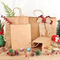 Sac en papier kraft écologique résistant à la graisse avec cordon de serrage, sac de transport jetable pour aliments, sac biodégradable personnalisé avec logo OEM, vente en gros