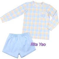 Ensemble Short et Chemise à Carreaux pour Bébé Garçon, Impression Personnalisée, Tenue en Coton pour Enfants, Vêtements Personnalisés pour Enfants 2026