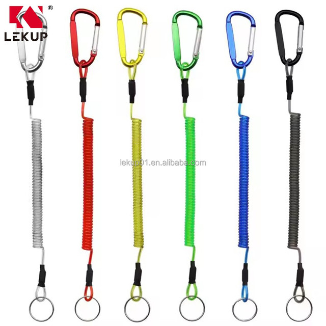 Heavy Duty Retractable Tool Leash Outdoor Camping Anti-lost Phone Backpack Key Chain Safety Coiled Cable Lanyard Spring Rope