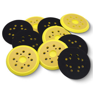 5 pouces 8 trous 4 vis tampon abrasif électrique support Velcro jaune tampon de ponçage de remplacement pour <span class=keywords><strong>ponceuse</strong></span> métal bois polissage - Product Image 2