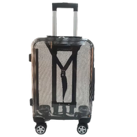 Valise à roulettes en aluminium avec design personnalisé, double face transparente en PC