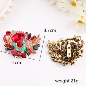 Bros Cantik Gaya Eropa Amerika untuk Grosir, Hiasan Bunga dan Daun Bertabur Rhinestone, Cocok untuk Pernikahan - Product Image 4