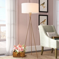 ENSEMBLE européen luxe tambour tissu lampadaire abat-jour trépied hôtel maison moderne Led lampadaire classique lampadaire