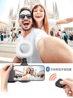 Support de Téléphone Portable K01 pour Photographie, Poignée Selfie, Télécommande, Lumière d'Appoint, Matériau ABS, Fixation par Clip