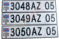 Plaque d'immatriculation personnalisée Kinshasa Congo en acrylique réfléchissant PMMA, plaque de voiture en plastique, plaque d'immatriculation Congo avec code QR, hologramme, filigrane