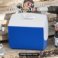 Glacière isotherme en plastique 10L, couleur bleu océan, logo personnalisé pris en charge, glacière portable pour camping, pique-nique, promotion en extérieur