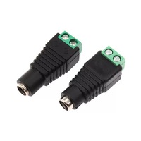 Adaptor Jack daya DC 2.1x5.5MM pria/wanita konektor barel ke adaptor blok Terminal sekrup untuk CCTV kamera keamanan Strip Led
