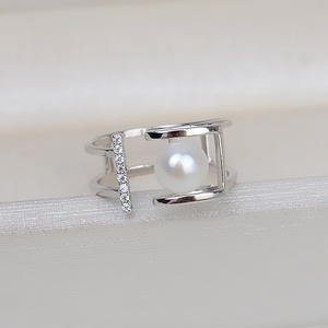 Bague ajustable en argent S925, taille 6-7, avec support vide pour perles et cristaux DIY, accessoires 98 - Product Image 4