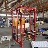 REYK Équipement de musculation multi-stations robuste, Appareil d'entraînement complet en acier avec système d'assistance Smith pour entraînement de sécurité et fitness des triceps