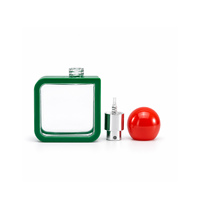 Flacon pulvérisateur vide en PETG de 40 ml, avec bouchon boule rose, personnalisable avec logo couleur, idéal pour brume corporelle, parfum, tonique hydratant
