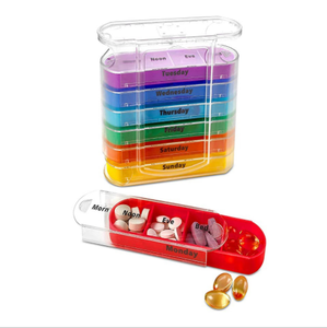 Organizador de Pastillas Portátil Transparente de 7 Niveles y 28 Compartimentos, Apilable, a Prueba de Humedad, Caja de Medicamentos de Plástico - Product Image 4