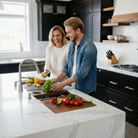 Grandes éviers de cuisine sous plan de travail de 42 pouces en acier inoxydable 304 avec rebord