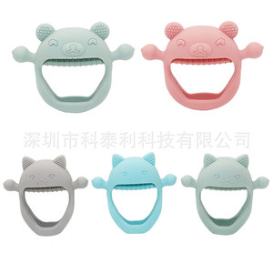 Juguete de Dentición para Bebés, Silicona de Grado Alimenticio, Diseño de Oso y Gato, 0-24 Meses, Alivio Anti-Succión - Product Image 3