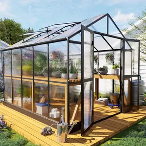 Casa de vidro pré-fabricada DTOP, solário para exterior, kits de alumínio para casa de vidro, solário com moldura de alumínio