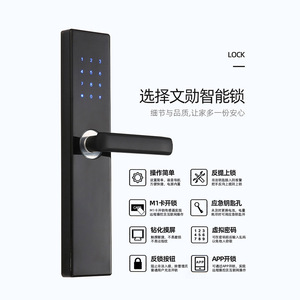 Cerradura Inteligente para Puerta Wenxun S036F, Control Remoto por Aplicación, Cerradura para Puerta de Madera para Apartamentos y Hoteles, con Acceso por Contraseña, Tarjeta y Llave - Product Image 4