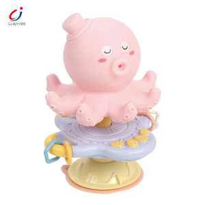 Jouet sensoriel rotatif anti-stress Chengji à ventouse puissante, jouet <span class=keywords><strong>de</strong></span> <span class=keywords><strong>bain</strong></span> apaisant pour bébé, pieuvre musicale, jouet à ventouse en silicone pour table à manger - Product Image 1