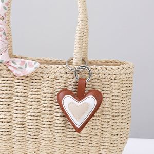 RTS 4 Colors <b>Cute</b> Puffy PU Leather Heart-Shaped Portable Keychain Bag Pendant <b>Keyring</b> Gift Promotions New Business Giveaway - Product Image 2