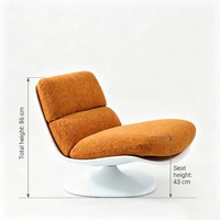Fauteuils de salon rotatifs confortables et personnalisés pour la maison de luxe, mobilier de loisirs, fauteuil inclinable moderne orange