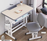 Ensemble de table et chaise de classe moderne en métal 70x50, table d'étude pour étudiants, siège en mousse, mobilier scolaire ergonomique