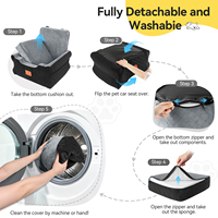 Siège de voyage réglable de luxe pour animaux de compagnie, siège surélevé en peluche douce pour chien et chat, transporteur de voiture antidérapant avec coussin amovible et lavable pour intérieur