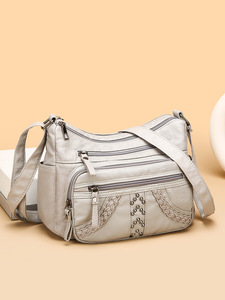 Bag Women New Handbags PU Soft Leather Crossbody Shoulder Bag Simple Casual <b>Purse</b> With Multi-zipper Tanjing - Product Image 6