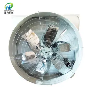 warehouse office workshop kitchen frp axial negative pressure exhaust fan with electric shutter