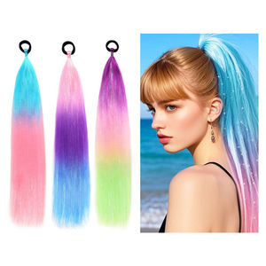 วิกผมผู้หญิงแบบใหม่ <span class=keywords><strong>ทรง</strong></span>หางม้า<span class=keywords><strong>ยาว</strong></span>เส้นเดียว ประดับด้วยเส้นลวดสีทองเลเซอร์ สำหรับสาวเซ็กซี่ วิกผมสังเคราะห์ DIY ถักเปียหลากสีด้วยเครื่องจักร - Product Image 1