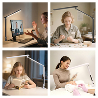 Lampe de bureau LED moderne pour la lecture, le travail à domicile, conférence en ligne, artisanat, éclairage de table