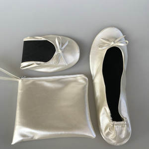 Nouvelles Ballerines Pliables à Enfiler pour Femme 2026, Blanches, Chaussures <span class=keywords><strong>de</strong></span> Mariage avec Sac pour Cadeaux d'Invités, Printemps Été Automne Hiver - Product Image 6