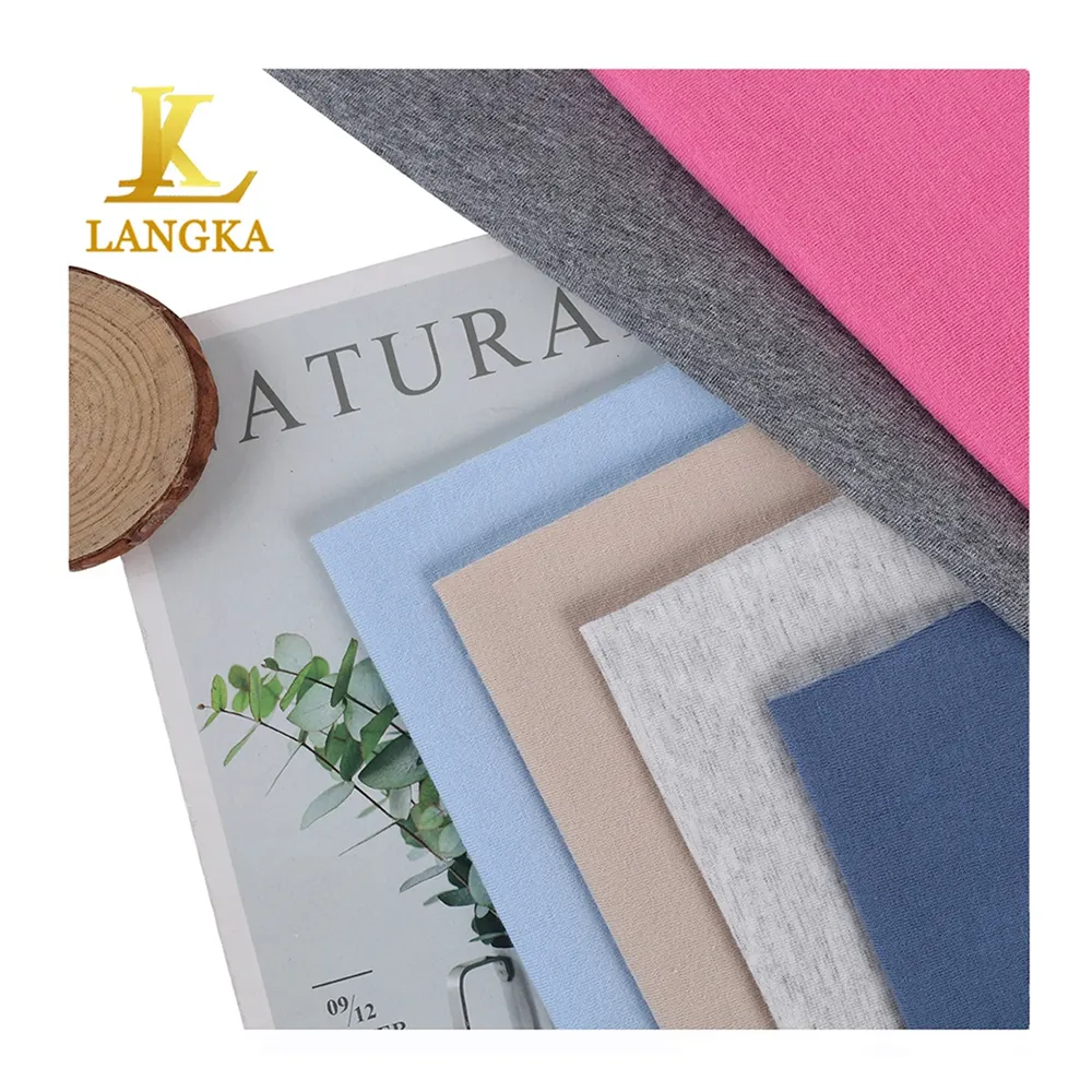 Langka Import Organic Solid 100% Kain Bahan Katun Warna Murni untuk Pakaian T-shirt Piyama Buatan Tiongkok