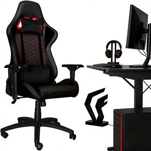 <span class=keywords><strong>Sedia</strong></span> <span class=keywords><strong>da</strong></span> <span class=keywords><strong>Gaming</strong></span> Ergonomica Nera con Schienale Alto, Girevole e Reclinabile, Braccioli 2D Regolabili, in Pelle PU Traspirante, per Casa e Ufficio - Product Image 1