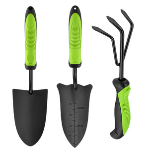 Set di 3 <span class=keywords><strong>Attrezzi</strong></span> da Giardino in Acciaio al Carbonio con Manici Ergonomici in PP TPR, Paletta, Trapiantatore e Coltivatore a 3 Denti - Product Image 4