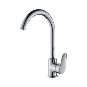 Modern Single-Hole Chrome Brass Kitchen Faucet Deck Mounted Cold Hot Water Ceramic Valve Single-Handle Single-Hole Installation - Product Image 1