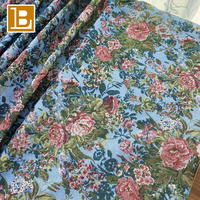 BILU 350GSM Rétro Floral Couleur Tissé Jacquard Polyester Coton Mélangé Tissu pour Bagages, Nappes, Vêtements Matériaux