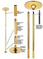 Équipement de fitness professionnel pour pole dance, barre de pole dance statique rotative de 45 mm