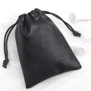 Petit sac à cordon en cuir PU, impression personnalisée en relief pour le rangement de montres, cosmétiques, bijoux, emballage en cuir PU - Product Image 4