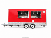 Mini camion de cuisine de rue carré, cuisine mobile, camion de barbecue, chariot à hot-dogs en fibre de verre