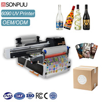 Nueva Impresora Plana de Inyección de Tinta UV Automática SONPUU 6090 con Cabezal de Impresión Ricoh/XP600/I3200 para Cuero/Huevos/Flex, Curado LED de Alta Velocidad