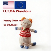 Adorable poupée au crochet Bell Cat, accessoire en peluche fait main pour sacs et décoration intérieure, poupée au crochet Bell Cat