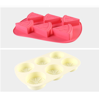 Bac à glaçons et moule à crème glacée en silicone alimentaire, 6 cavités, flexible, portable, durable, écologique, réutilisable, en forme de fruits